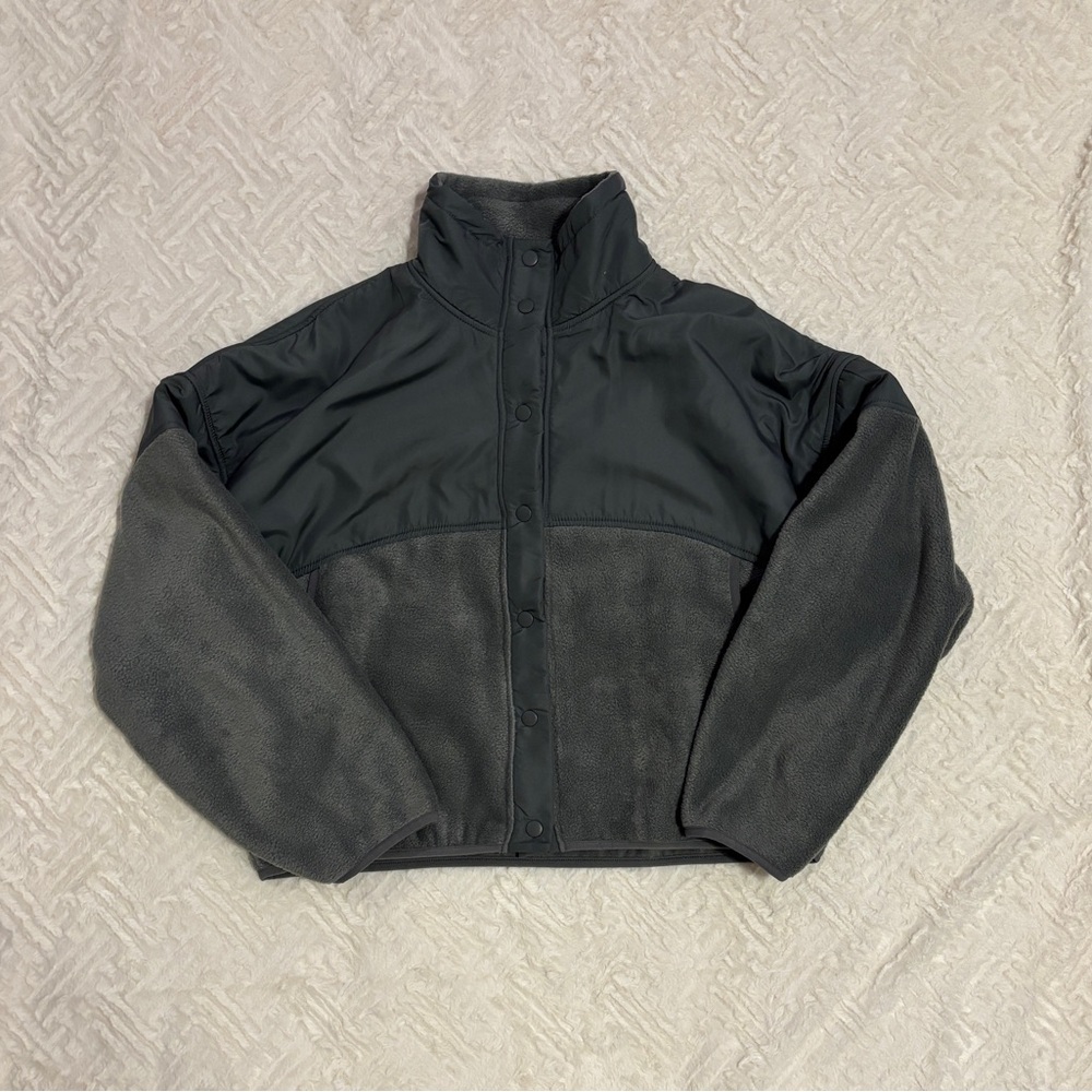 Black and Grey Fleece Jacket